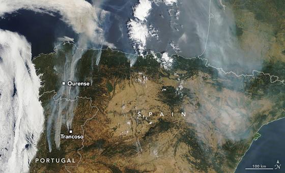 Portugal e Espanha recebem ajuda externa após incêndios florestais